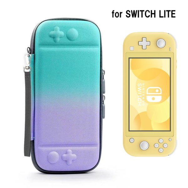 Nintendo Switch lite 専用 グラデーション キャリングケース グリーン＆パープル 保護 スイッチ カバー ケース バッグ