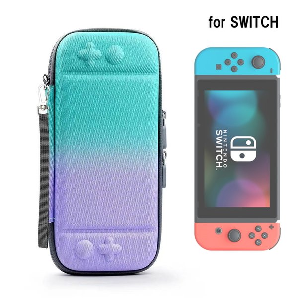 Nintendo Switch 専用 グラデーション キャリングケース グリーン＆パープル 保護 スイッチ カバー ケース バッグ