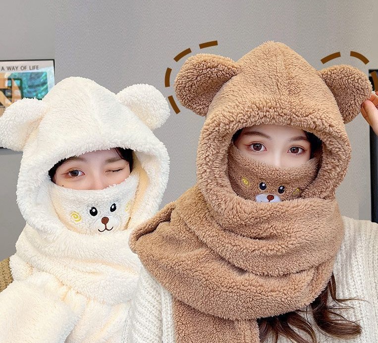 柔らかい生地でぽかぽか♪ 首や頭をふんわり包んで寒い冬も暖かく！ サイズ：56-58?