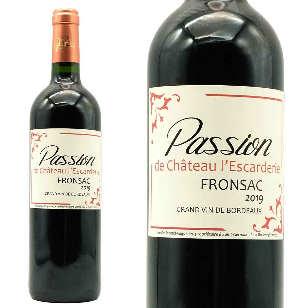 パスィヨン ド シャトー レスカドリー 2019 シャトー レスカドリー元詰 (トマ&メラニー アゲナン家)  AOCフロンサック 有機栽培