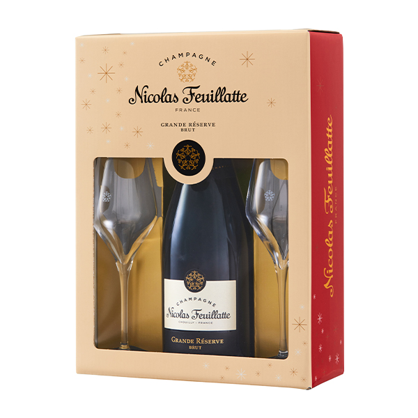 【箱入 ロゴ入りグラス2脚付き】ニコラ フィアット シャンパーニュ グラン レゼルヴブリュット グラス付きスペシャルセット 正規品