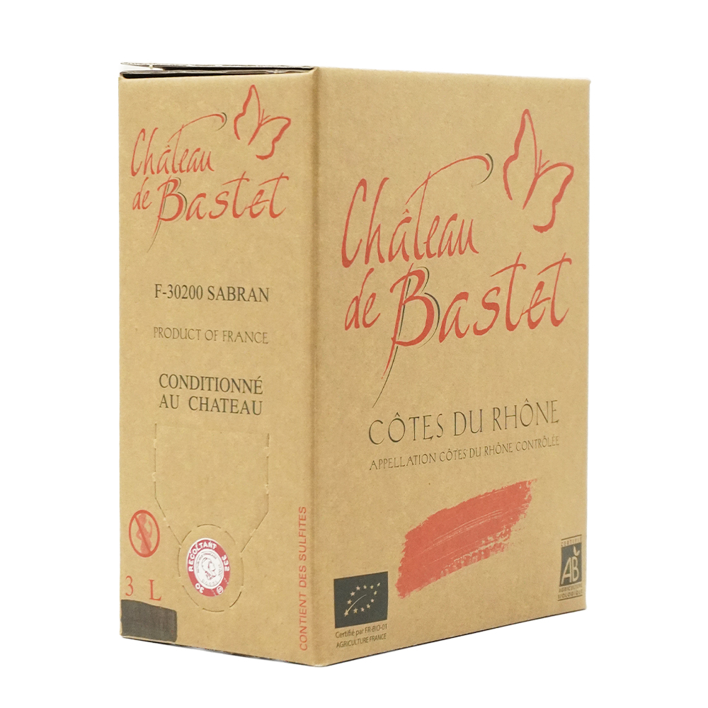 コート デュ ローヌ ルージュ BIB バッグインボックス 3L 2024 シャトー ド バステ元詰 自然派 オーガニック ヴァンナチュール