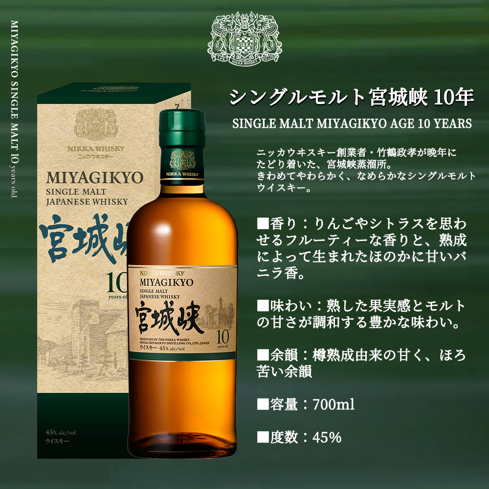 正規品 箱入】シングルモルト ニッカ 宮城峡 10 年 ニッカ ウイスキー