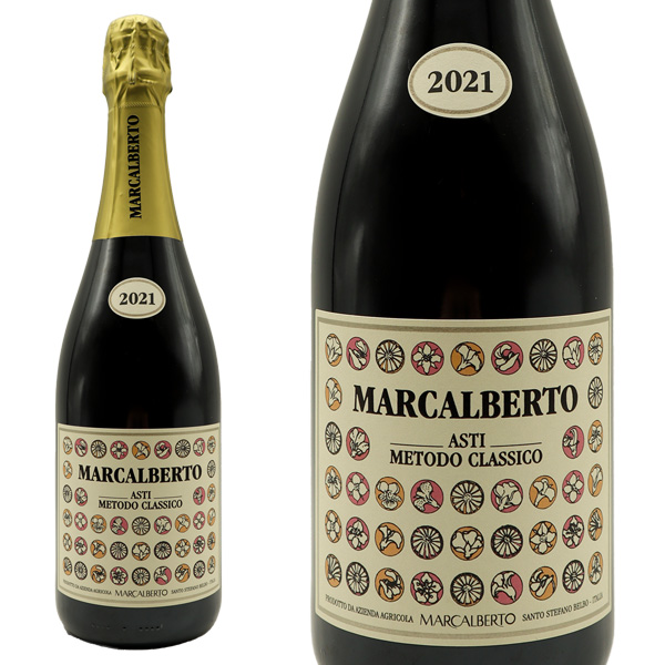 アスティ メトド クラッシコ ドルチェ ミレジマート 2021 マルカルベルトモスカート ビアンコ種  デゴルジュマン 醸造中のSO 白 甘口 泡