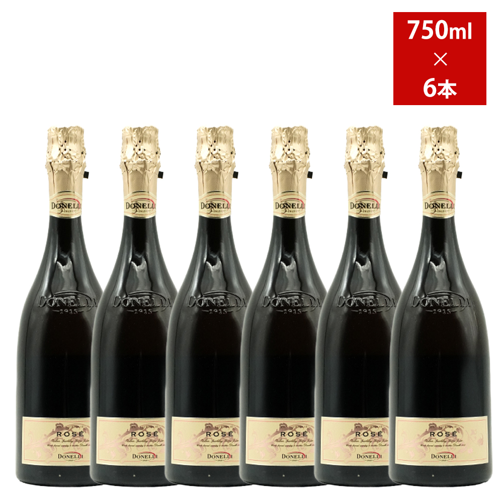 【6本セット】ノンアルコール ドネリ グレープ ローズ スパークリングジュース(スカリエッティボトル) イタリア エミリア ロマーニャ 750ml
