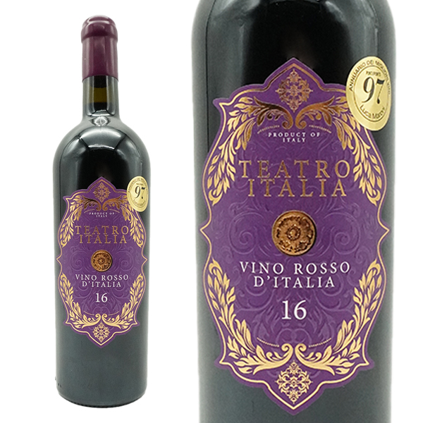 テアトロ イタリア 16 NV ヴィノ ロッソ ディ イタリア ロウ封印キャップ アルコール度数驚異の16度 ルカ マローニ97点