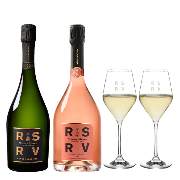 【正規品 ロゴ入りグラス2脚付き】マム シャンパーニュ RSRV キュヴェ ラルー プレステージ ブリュット ミレジム 2013&メゾン マム RSRV ロゼ フジタ