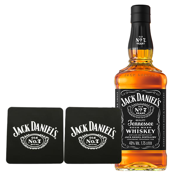 【正規品 1750ml オリジナルコースター2個付】ジャック ダニエル ブラックラベル オールド No.7 テネシーウイスキー ジャック ダニエル蒸留所 正規代理店輸入品