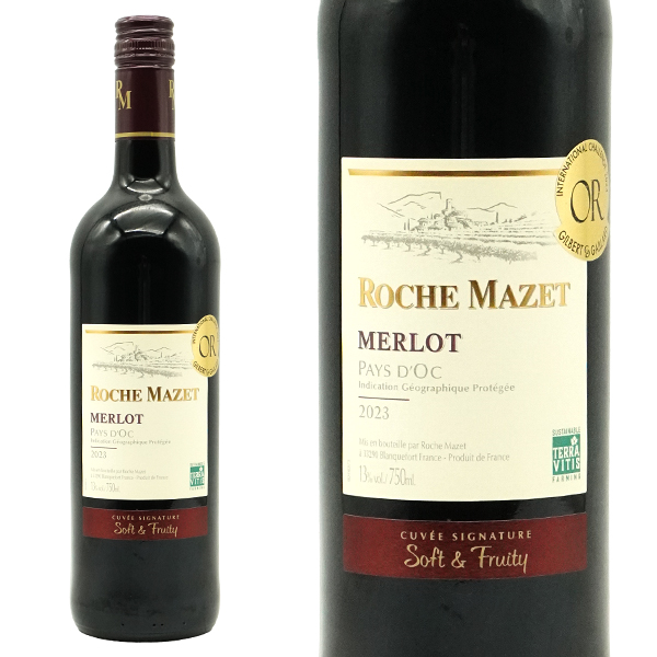 ロシュ マゼ メルロー 2023 カステル社(カステルグループ)IGPペイ ドック メルロー種85%主体 フランス ラングドックルーション