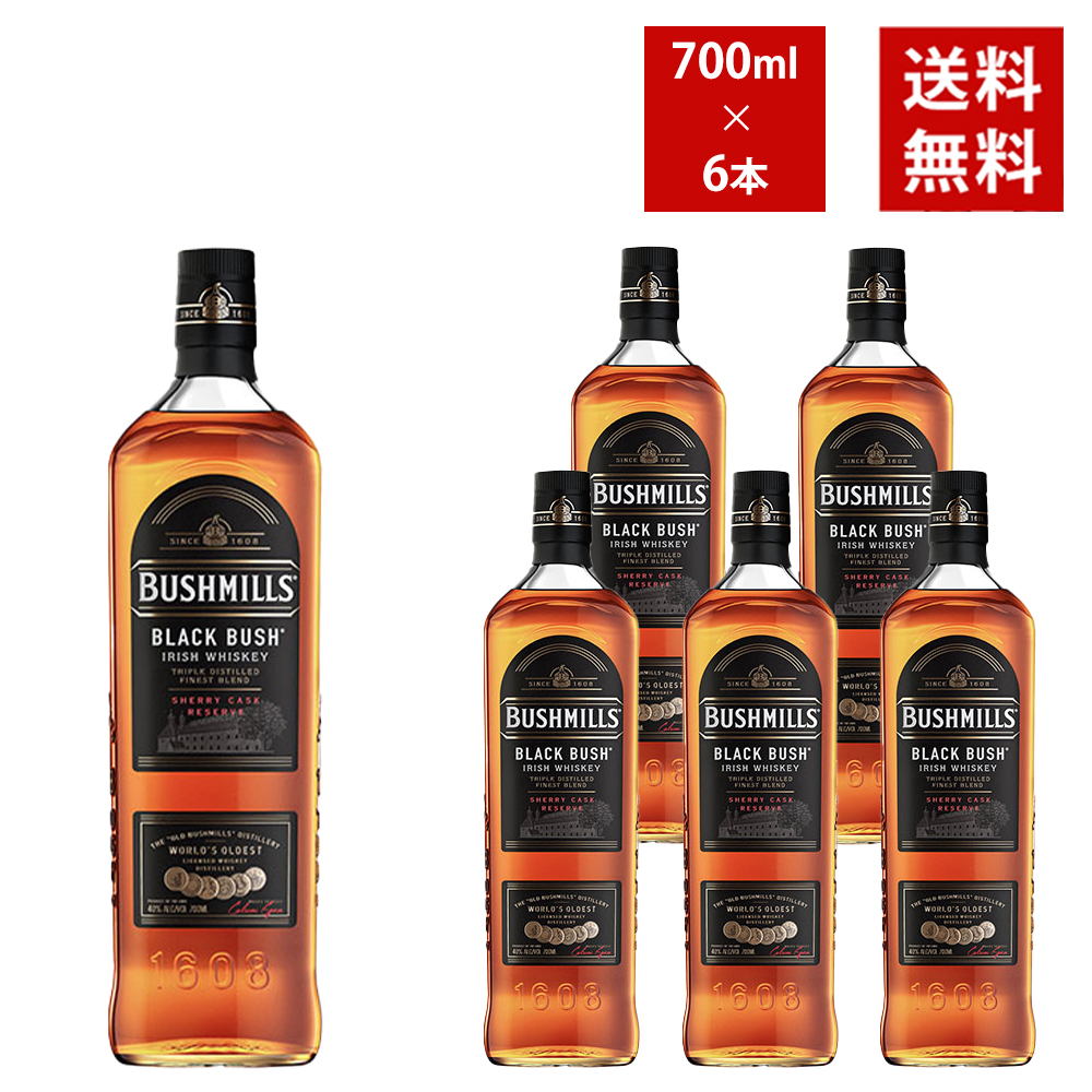 【送料無料 6本セット 正規品】ブッシュミルズ ブラックブッシュ 700ml×6本 ケース 6本入り アイリッシュ ウイスキー 700ml 40％