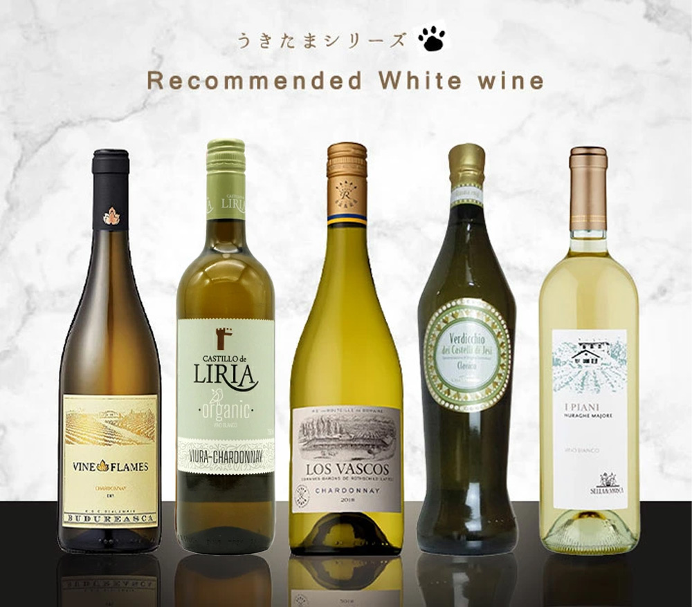 【送料無料】うきたま 超おすすめ世界の白ワイン５本セット (白ワイン ワインセット)