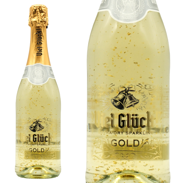 フィール グリュック 幸運を祈る エクストラ ドライ ゴールド 金箔入り スパークリングワイン 22カラットの金箔 ゴールドリーフを贅沢に使用!