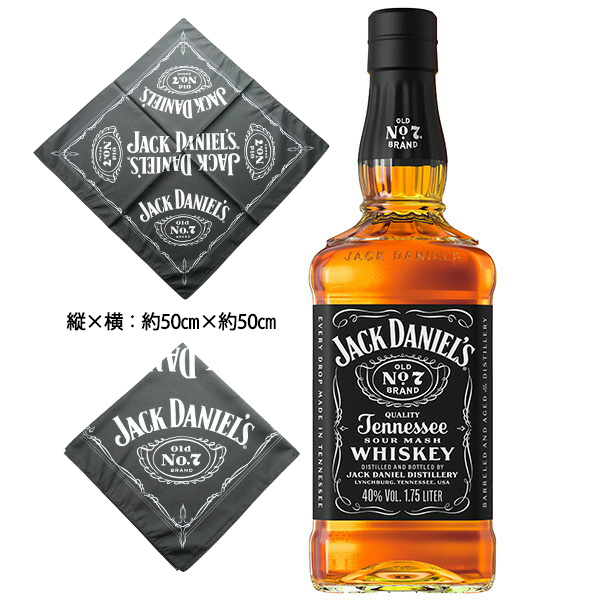【正規品 1750ml オリジナルバンダナブラック付き】ジャック ダニエル ブラックラベル オールド No.7 テネシーウイスキー
