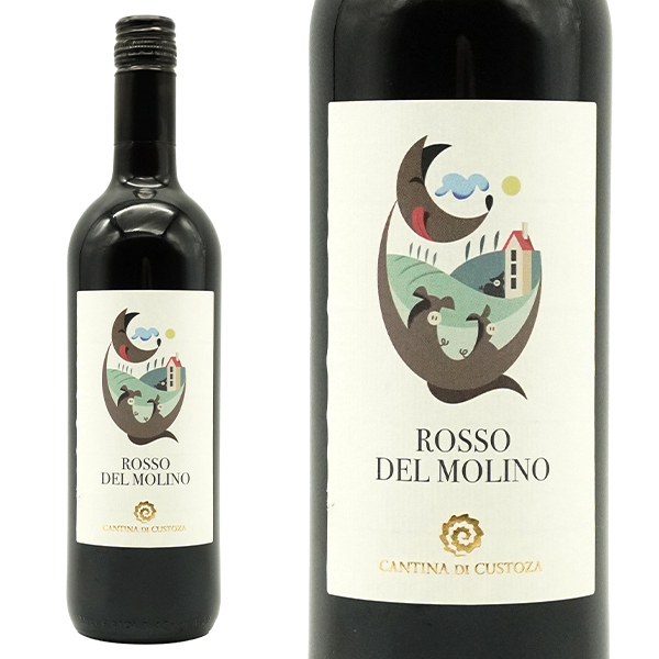 ロッソ デル モリーノ 2021 カンティーナ ディ クストーツァ 12ヶ月樽熟成 DOCバルドリーノ (童話「三匹の子豚」ラベル)  中口