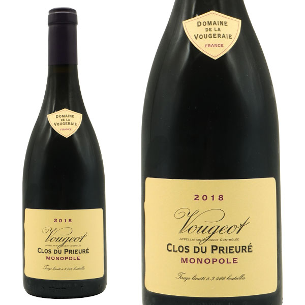 ヴージョ クロ デュ プリューレ(プリユレ)モノポール畑 2018 蔵出し品 ドメーヌ ド ラ ヴージュレー元詰 自然派 AOCヴージョ