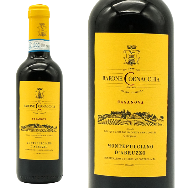 【ハーフサイズ】モンテプルチアーノ ダブルッツオ 2018 バローネ コルナッキア DOCモンテプルチアーノ ダブルッツオ 375ml