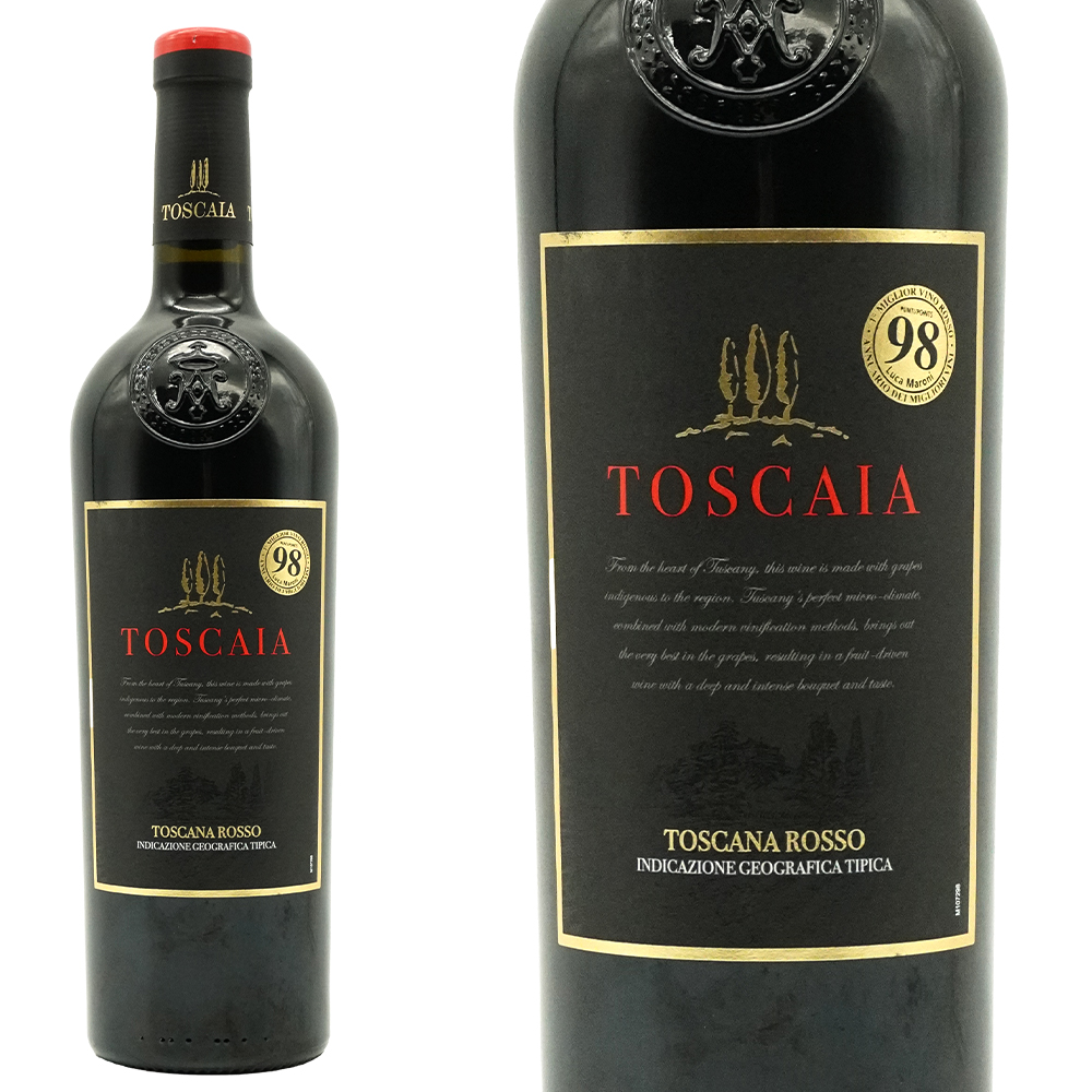 トスカイア 2022 ラ ロッジア (ロセッティ)  IGTトスカーナ ロッソ イタリア ルカ マローニ誌驚異の98点獲得！ 紋章のレリーフボトル