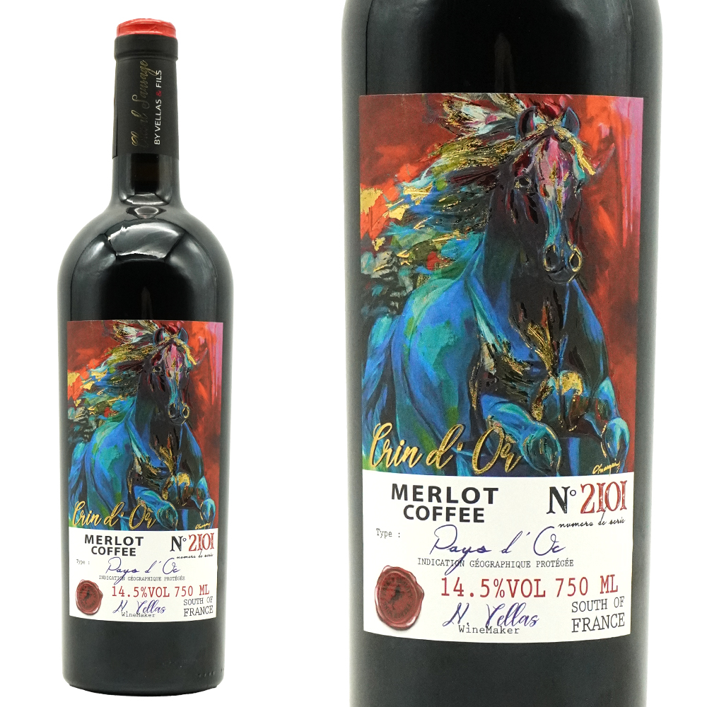 クラン ドール メルロ コーヒー プレミアム (Crin d'Or) 2024 ヴィニョーブル ヴェラス＆フィス社 IGPペイドック 驚異の14.5%