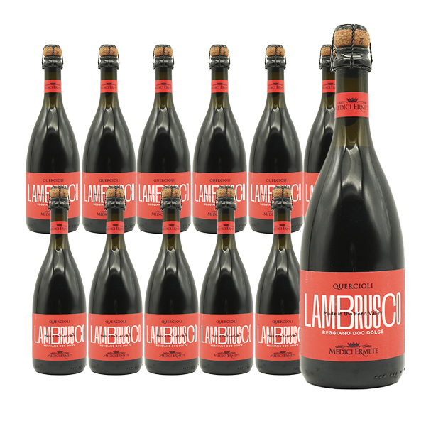 【送料無料/12本セット】メディチ エルメーテ クエルチオーリ レッジアーノ ランブルスコ ドルチェ NV 750ml×12本 ケース[12本入り]  正規 750ml