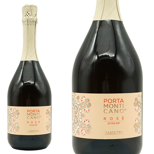 ポルタ モンティカーノ ロゼ エクストラ ドライ(ザルデット社)  スプマンテ ロゼ 重厚ボトル Alc.11.0%