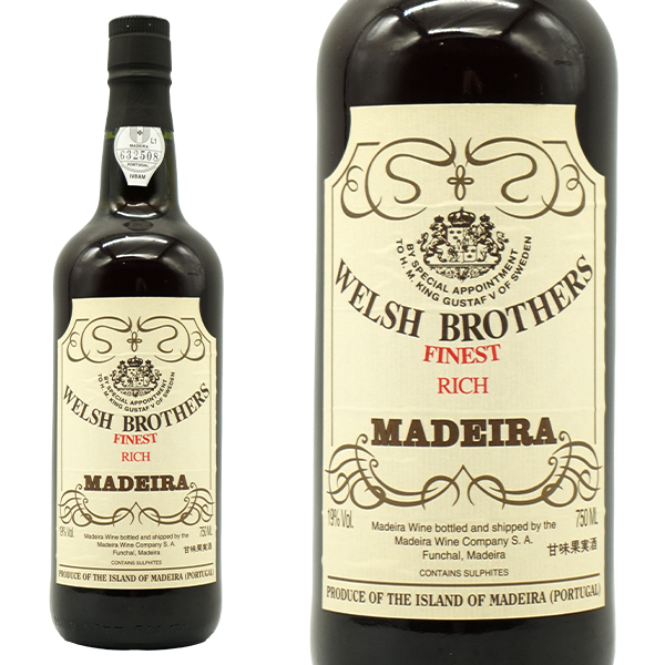 マデイラ ファイネスト リッチ マルムジー ウェルシュ ブラザーズ ティンタ ネグラ モレ種100% ザ マデイラ ワイン カンパニー社 度数19%