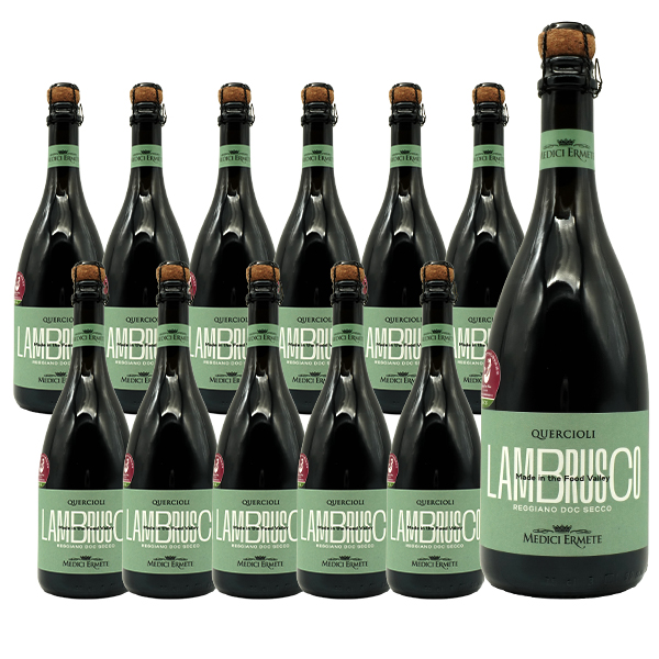 【送料無料/12本セット】メディチ エルメーテ クエルチオーリ レッジアーノ ランブルスコ セッコ 750ml×12本 ケース[12本入り]NV 正規 750ml