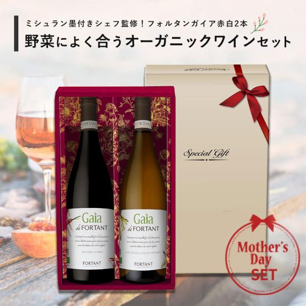 母の日の食卓に!ミシュラン墨付きシェフ監修 野菜によく合うオーガニックワイン フォルタンガイア赤白セット 送料無料 hahawine22 ワインセット